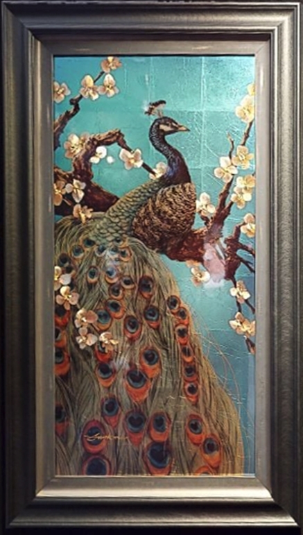 Patrick Guyton Art title Royal Peacock 40x20 49x29F