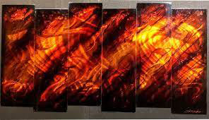 6 Panel Amber Abstract Sleek 38X72
