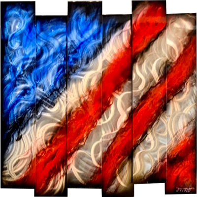 Chris DeRubeisArt title6 Panel Sleek American Flag 38x72