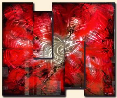 Chris DeRubeisArt title6 Panel Extreme Red 60x72