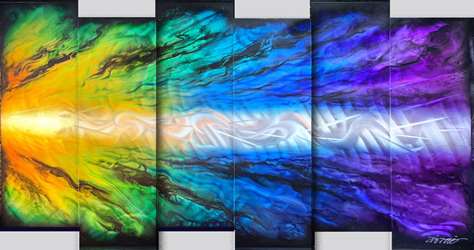 Chris DeRubeisArt title 6 Panel Fade to Violate 38x72