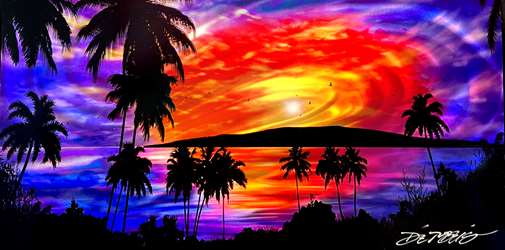 Chris DeRubeisArt titleLahaina Sunset 20X40