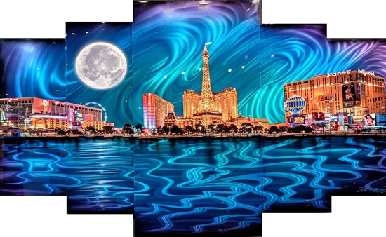 Chris DeRubeisArt titleUltra Epic Night in Vegas 5 Panel 44x72